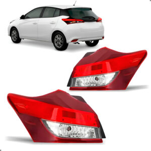 Par Lanterna Traseira Para Yaris Hatch 2018 2019 2020 A 2025 Ambos Lados Vermelho E Cristal