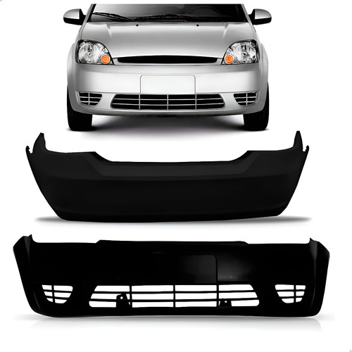 Kit Envolvente Dianteiro E Traseiro Fiesta Sedan 2003 A 2007 Preto