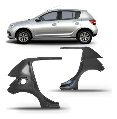 Par Lateral Traseira Sandero 2014 A 2021 Inferior