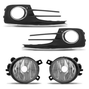 Kit Farol Neblina Milha Fox 2015 À 2018 Grade Friso Cromado Transparente