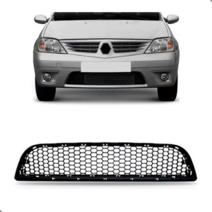 Grade Central Parachoque Dianteiro Para Logan 2007 A 2009 Preto