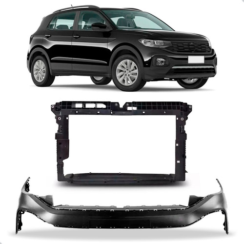 Kit Envolvente E Painel Mini Frente T-cross 19/2024 C/ Furo Preto