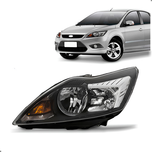 Farol Black Para Focus 2009 A 2013 Esquerdo/motorista