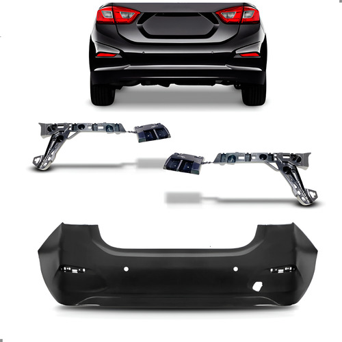 Kit Parachoque Traseiro E Guias Para Cruze Sedan 2017 A 2019