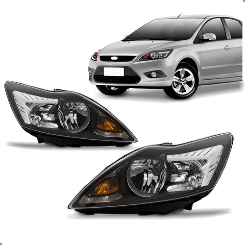 Par Farol Black Para Focus 2009 2010 2011 2012 2013 Ambos Lados