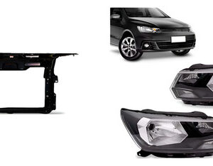 Kit Gol G8: Parachoque E Painel Preto 2018 A 2023 + Par Farol Foco Simples Ambos Lados 2018 A 2023