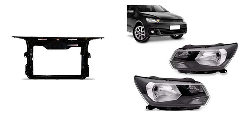 Kit Gol G8: Parachoque E Painel Preto 2018 A 2023 + Par Farol Foco Simples Ambos Lados 2018 A 2023