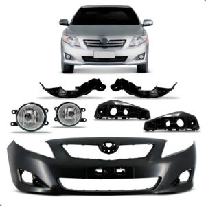 Kit Parachoque Diant Corolla 2009 A 2011 Completo Par Milhas Preto