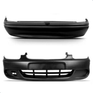 Kit Parachoque Dianteiro E Traseiro Corsa Sedan 2000 A 2009 Preto