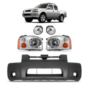 Parachoque Para Nissan Frontier 2003 A 2006 Com Par Milhas Preto