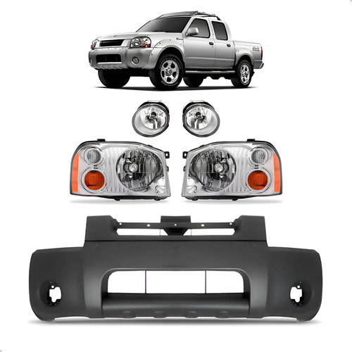 Parachoque Para Nissan Frontier 2003 A 2006 Com Par Milhas Preto
