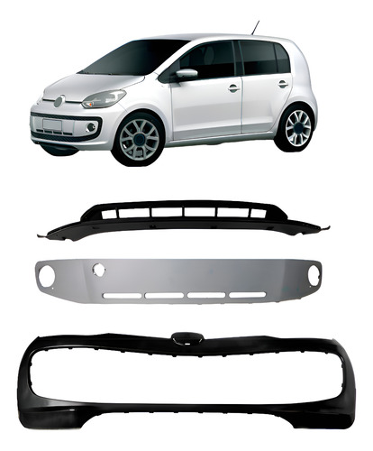 Kit Envolvente Up 2014 A 2016 Aplique E Spoiler 1a Linha  Preto