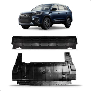 Kit Tiggo 8: Farol Elétrico Com Led 2021 A 2023 + Defletor Superior E Inferior + Envolvente Dianteiro