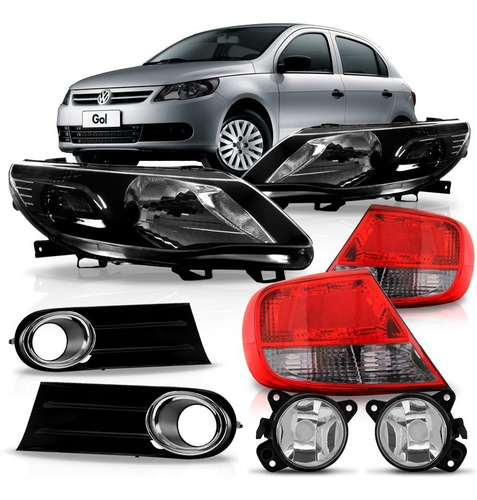 Kit Combo Gol G5 Gv Farois Fumê -par Lanternas + Kit Milhas