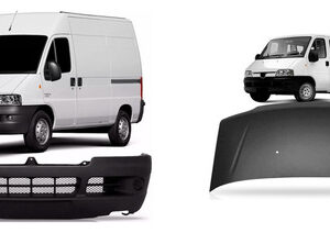 Kit Ducato: Parachoque Dianteiro Sem Furo Milha Preto + Capo Jumper Boxer 2005 A 2017