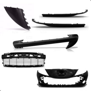 Kit Parachoque Para Peugeot 207 2009 A 2015 Grades E Spoiler Preto