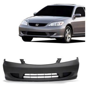 Kit Civic: Farol Milha Auxiliar Neblina 04-06 + Parachoque Dianteiro Preto 04-06 + Grade Coupe 04-05 Emblema Vermelho