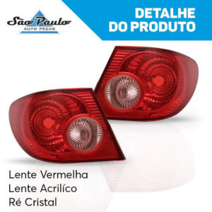Lanterna Traseira Canto Corolla 03 04 05 06 2007 Ré Cristal Direito