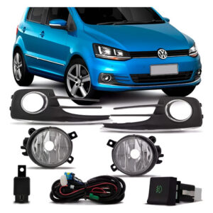 Kit Farol Neblina Milha Fox 2015 À 2018 Grade Friso Cromado Transparente