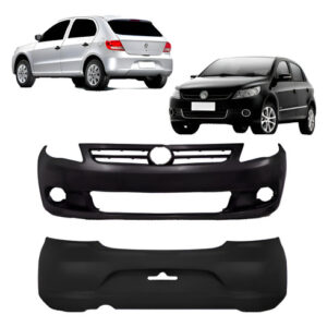 Kit Gol G5 Gv 2009 A 2012 : 1 Parachoque + 1 Grade + 1 Painel + 1 Kit Farois Negro Com Lanternas Fumê