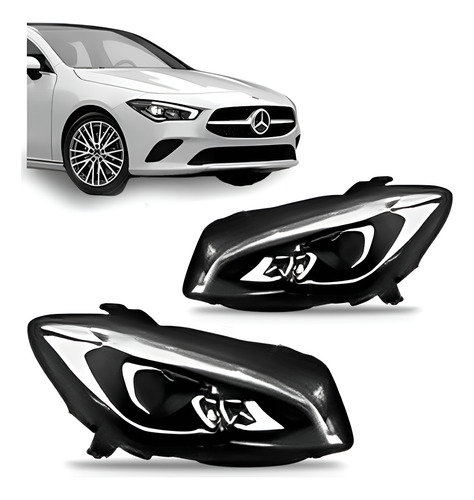 Par Farol Mercedes Bens Cla 2015 A 2018 C/led S/reator 8p Ambos Lados