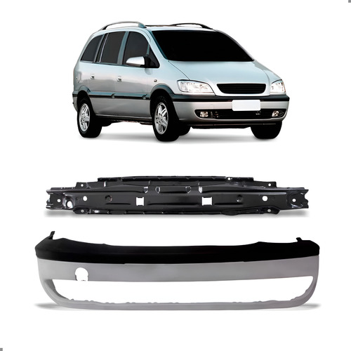 Parachoque Para Zafira 1999 2000 A 2004 Com Alma Dianteira Preto