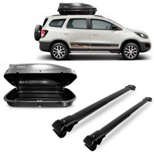 Kit Chevrolet Spin Travessas Preta + Bau Maleiro 510l Preto