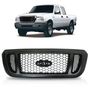 Kit Ranger 2005 A 2009: Par Lanterna Traseira Fumê + Grade Radiador Colmeia Preto + Par Farol Foco Duplo