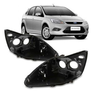 Par Carcaça Farol Dianteiro Para Ford Focus 2009 A 2013