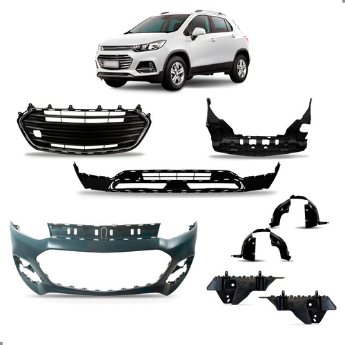 Kit Parachoque Para Tracker 2017 2018 2019 2020 Dianteiro Preto