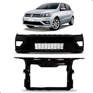 Kit Gol G8: Parachoque E Painel Preto 2018 A 2023 + Par Farol Foco Simples Ambos Lados 2018 A 2023
