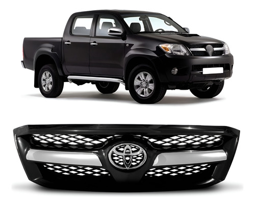 Grade Hilux Srv 2005 A 2008 Preta Com Friso 1a Linha