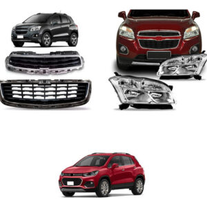 Kit Tracker 2014 A 2016: Grade Superior E Inferior + Alma Lâmina Dianteira + Par Farol