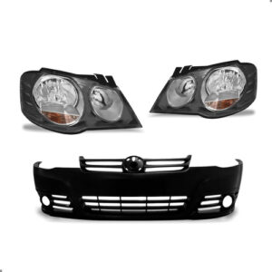 Kit Parachoque Para Golf 2008 2009 A 2012 Com Par Farol Preto