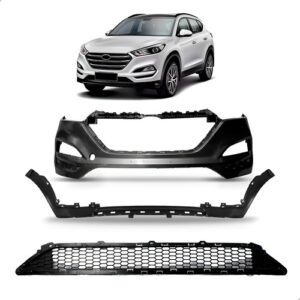 Parachoque Tucson 2017 A 2022 Dianteiro + Spoiler E Grade  Preto