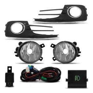 Kit Farol Neblina Milha Fox 2015 À 2018 Grade Friso Cromado Transparente