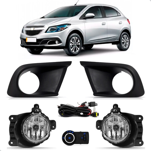 Kit Farol Milha Auxiliar Onix Ls E Lt 2012 A 2015 C/moldura