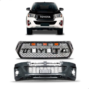 Kit Envolvente Com Grade Led Para Hilux 2018 A 2020 Pickup