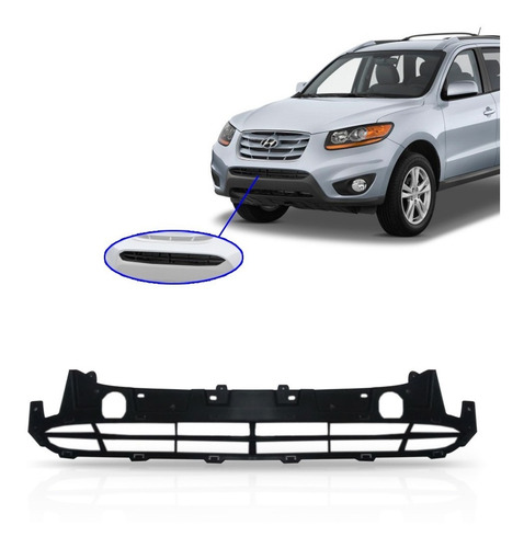 Tela Frontal Inferior Santa Fé 11 2012 13 Central Parachoque Preto