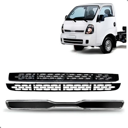 Kit Grades Para Kia Bongo 2012 A 2025 Superior E Inferior Preto