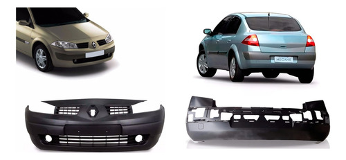 Kit Megane: Parachoque Dianteiro 06 A 11 + Parachoque Traseiro Sedan 06 A 13