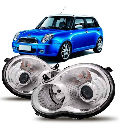 Par Farol Lifan 320 Superior Foco Duplo Cromado 10 A 12