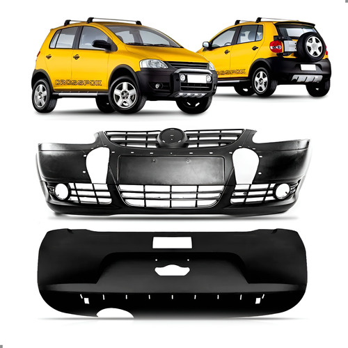 Par De Envolvente Para Crossfox 2008 A 2010 Diant. Traseiro Preto