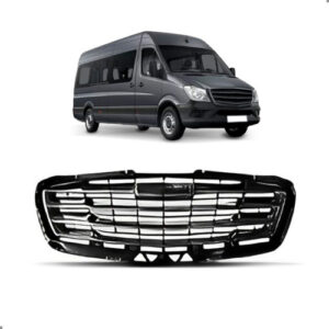 Kit Sprinter: Envolvente E Painel Frontal Preto + Grade Radiador Cromada 2020 A 2025
