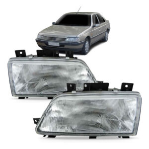 Par Farol Para Peugeot 405 1994 A 1997 Foco Simples Cromado