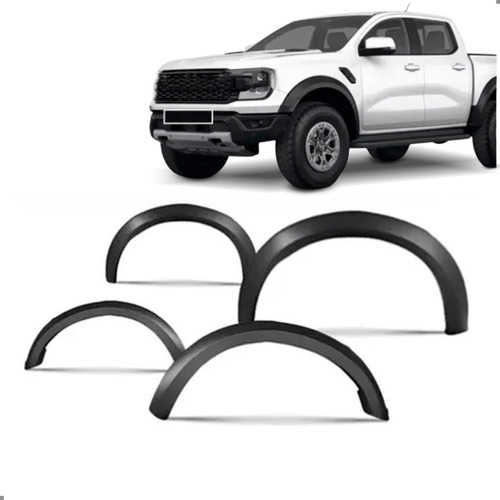 Kit Vão De Roda Para Ranger 2024 2025 4 Peças Preto
