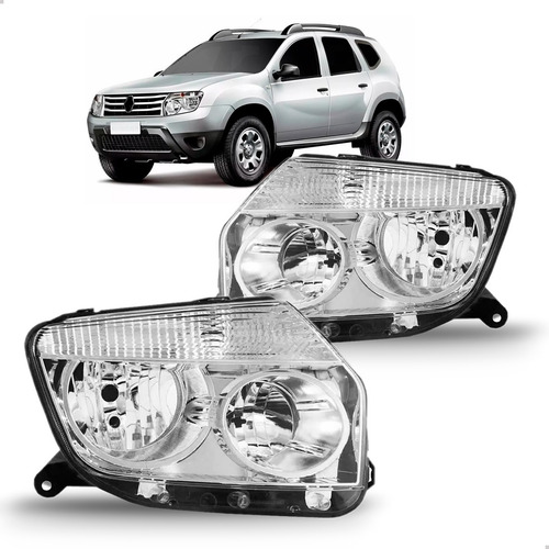 Par Farol Cromado Duster 2010 2011 2012 2013 2015