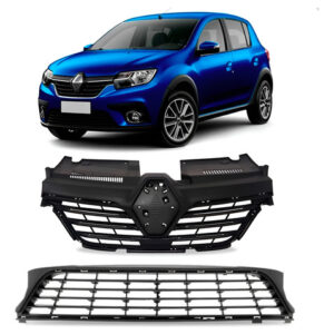 Par Grade Frontal Sandero 2020 A 2024 Superior E Inferior Preto