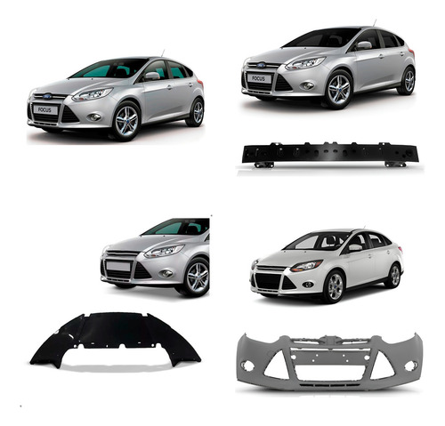 Kit Focus 2014 2015: 1 Painel + 1 Alma + 1 Defletor + 1 Parachoque Dianteiro