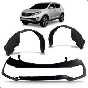 Envolvente Diant. Para Sportage Lx 2011 A 2013 Par Parabarro Preto
